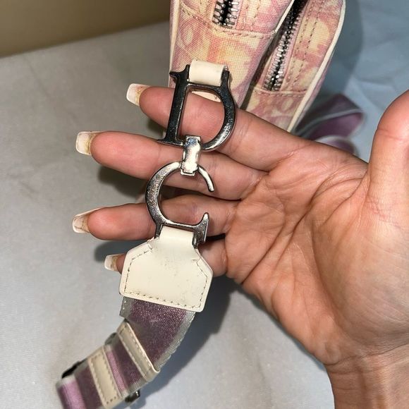 Christian Dior Vintage Y2K Trotter Monogram Pink/OffWhite Crossbody Shoulder Bag - Picture 16 of 16